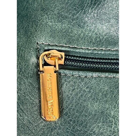 Montana West Bag Blue Leather Metallic Studs Boho Western Retro Classic 80s - Picture 6 of 13